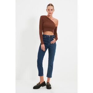 Trendyol Blue Color Block High Waist Slim Fit Jeans