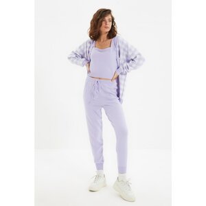 Trendyol Lilac Jacquard Knitwear Bottom-Top Set
