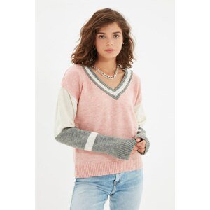 Trendyol Powder Color Block Knitwear Sweater