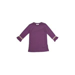 Trendyol Girl's Knitted Dress With Ruffle Detailed Striped Purple Sleeves