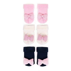 Yoclub Kids's Cotton Baby Girls' Terry Socks Patterns Colors 3-pack SKA-0049G-AA0B
