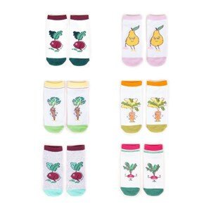 Yoclub Kids's Ankle Cotton Girls' Socks Patterns Colors 6-pack SK-08/6PAK/GIR/002