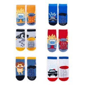 Yoclub Kids's Cotton Baby Boys' Terry Socks Anti Slip ABS Patterns Colors 6-pack SKA-0029C-AA0I