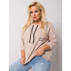 Plus size beige cotton sweatshirt