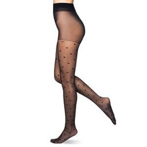 Ladies Playful Tights with Hearts 15 DAY - black