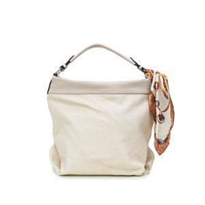 Light beige women's bag with a scarf