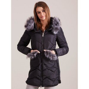 Women´s winter jacket with fur, black