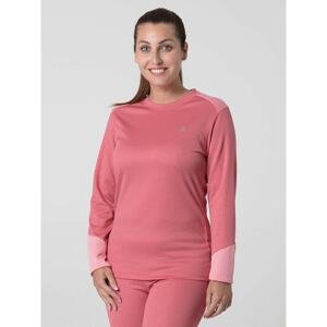 Women's thermal T-shirt Loap PELI pink brindle | grey