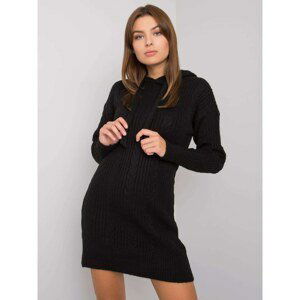 RUE PARIS Black Hooded Dress