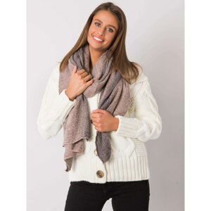 Women's knitted scarf in gray and pink colors