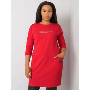 Red cotton plus size dress