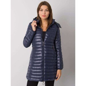 Dark blue women's jacket with a hood