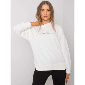 Ecru women's sweatshirt with print