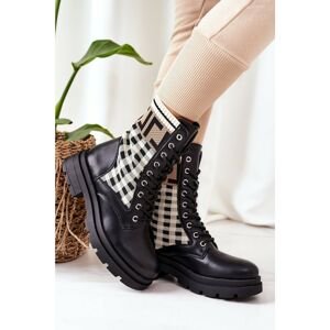Elastic Fabric Boots Black Love Story