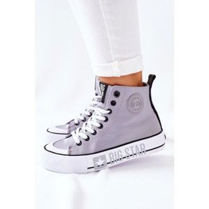 High Sneakers On A Platform Big Star II274016 Grey