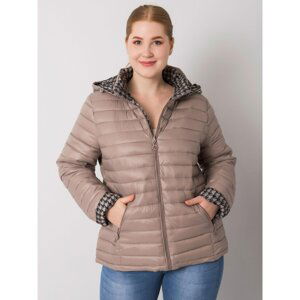 Plus size beige reversible jacket