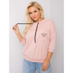 Dusty pink plus size cotton sweatshirt