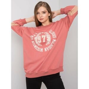 Dusty pink oversized cotton sweatshirt with print