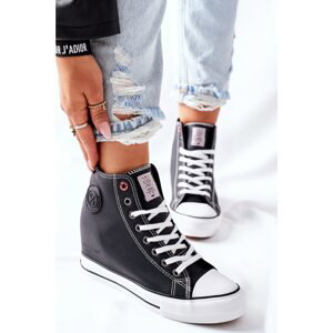Leather Wedge Sneakers Cross Jeans II2R4025 Black