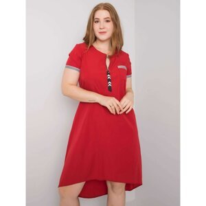 Larger red cotton dress