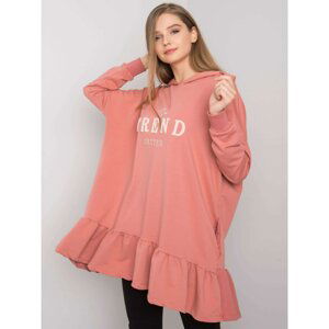 Dusty pink sweatshirt with ruffles