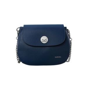 BADURA Dark blue leather messenger bag