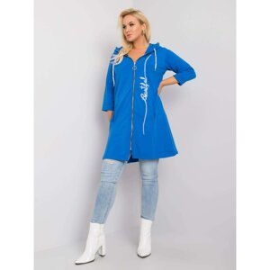 Blue plus size zip up hoodie