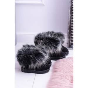 Children's Snow Boots With Eco Fur Black Ariana