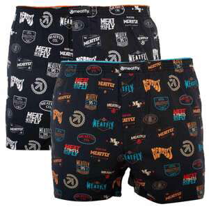 2PACK men's shorts Meatfly multicolored in a gift box (Agostino - Badges)