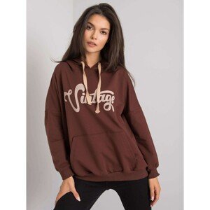 Dark brown ladies' sweatshirt with a hood