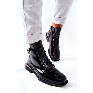Boots Insulated Lacquered On Zipper Sergio Leone Black BT405