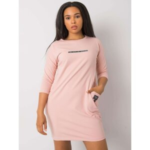 Dusty pink cotton dress plus sizes