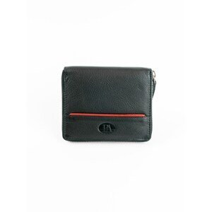 Leather men´s wallet with a black zipper