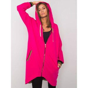 Fuchsia cotton hooded sweatshirt