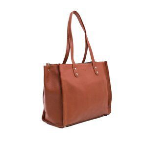 Brown city bag with a detachable strap