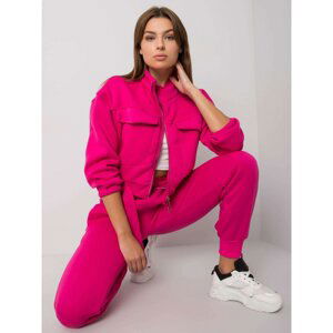 Women's Fuchsia Sweatshirt with Zip Closure