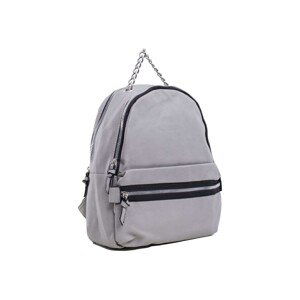 Ladies' gray imitation leather backpack