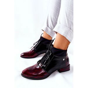 Leather Boots Maciejka 04744-29 Marbled Maroon