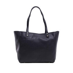 Black eco-leather shopping bag