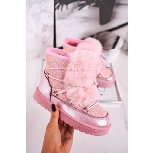 Children's Snow Boots With Fur Pink Minnie Mouse