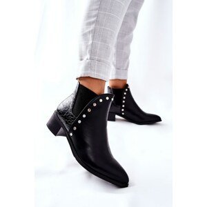 Women's Chelsea Boots On A Block Heel Black Barretos