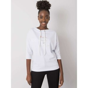 White cotton blouse with 3/4 sleeves