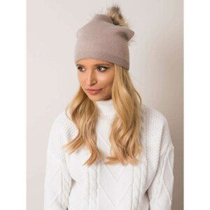 RUE PARIS Dark beige winter beanie