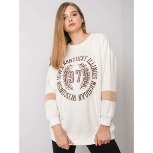 Cotton oversize sweatshirt Ecru with print