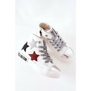 Children's High Sneakers With A Zipper BIG STAR II374029 White