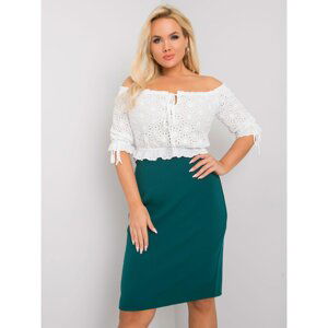 Plus size dark green pencil skirt