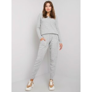 RUE PARIS Grey knitted set with braids