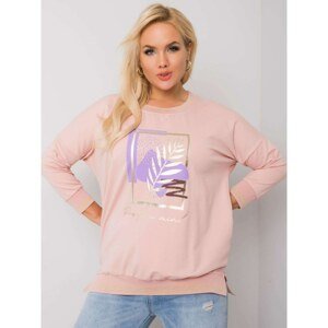 Dusty pink plus size blouse with Avella print