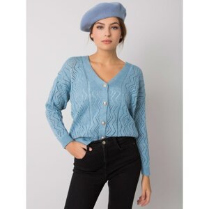 RUE PARIS Blue buttoned sweater