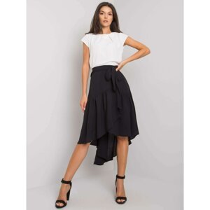 RUE PARIS Black asymmetrical skirt